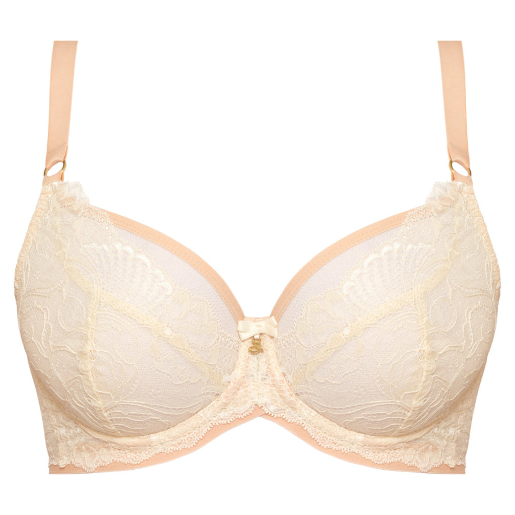 Samanta Anabelle Biscuit Sheer Mesh Full Figure Bra