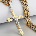mens gold Jesus Christ Holy chain necklace
