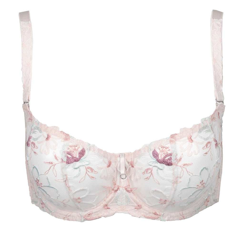 Sheer Mesh Balconette Bra Bisquit