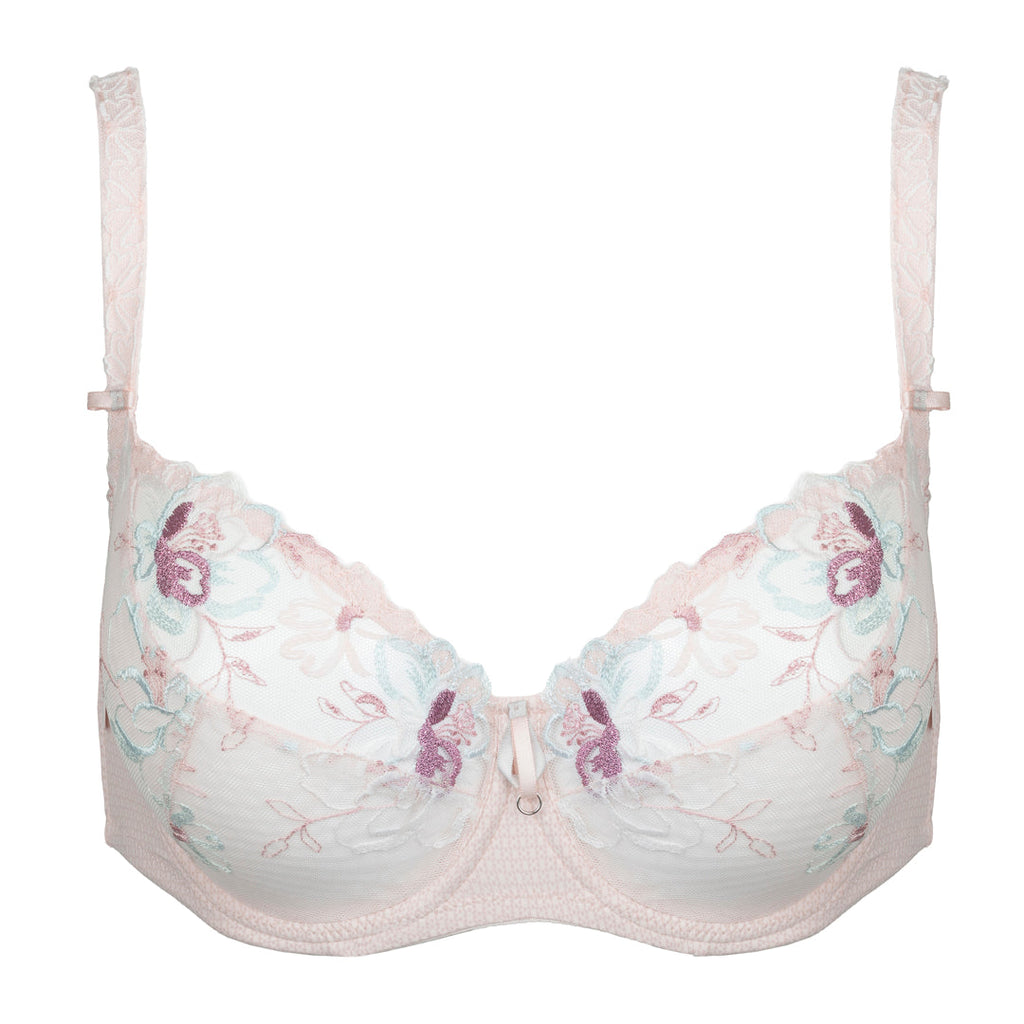 Soft Embroidered Three-Part Cup Bra Bisquit