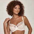 Soft Embroidered Three-Part Cup Bra Bisquit
