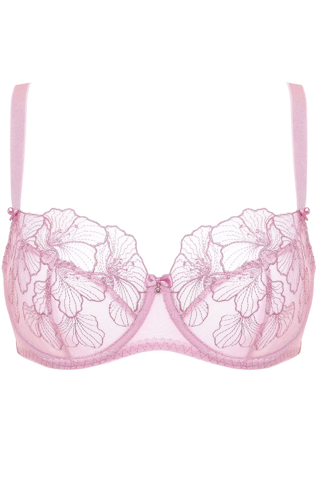 Gorteks Bloom Sheer Mesh Floral Embroidered Bra
