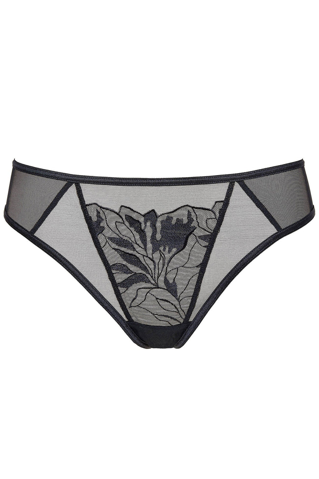 Gorteks Coco Black Sheer Mesh Thong Panty