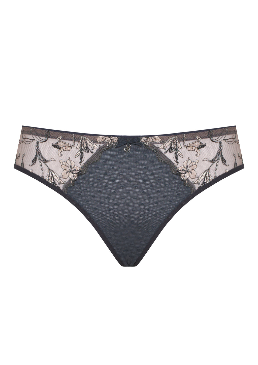 Samanta Eliza Graphite Embroidered Brazilian Panty