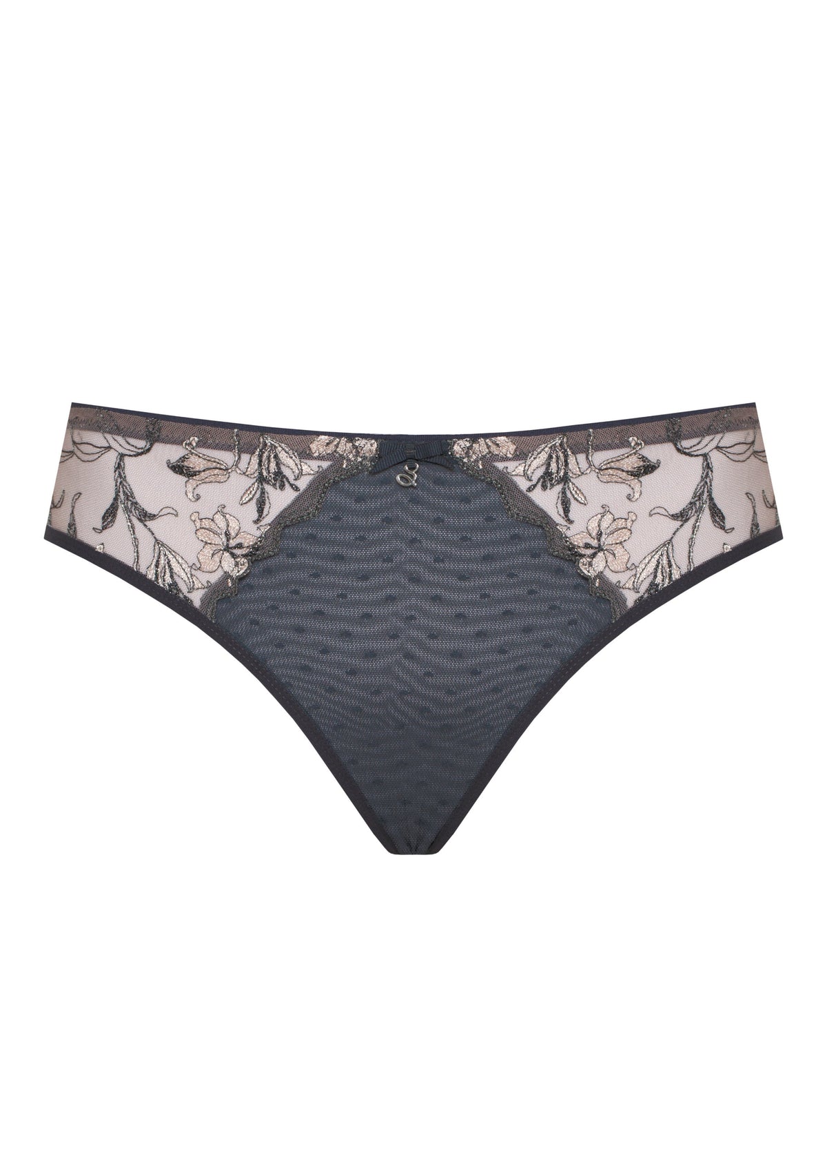 Samanta Eliza Graphite Embroidered Brazilian Panty