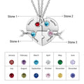 BFF Heart Shaped Friendship Birthstone Necklace with for 4 Friends