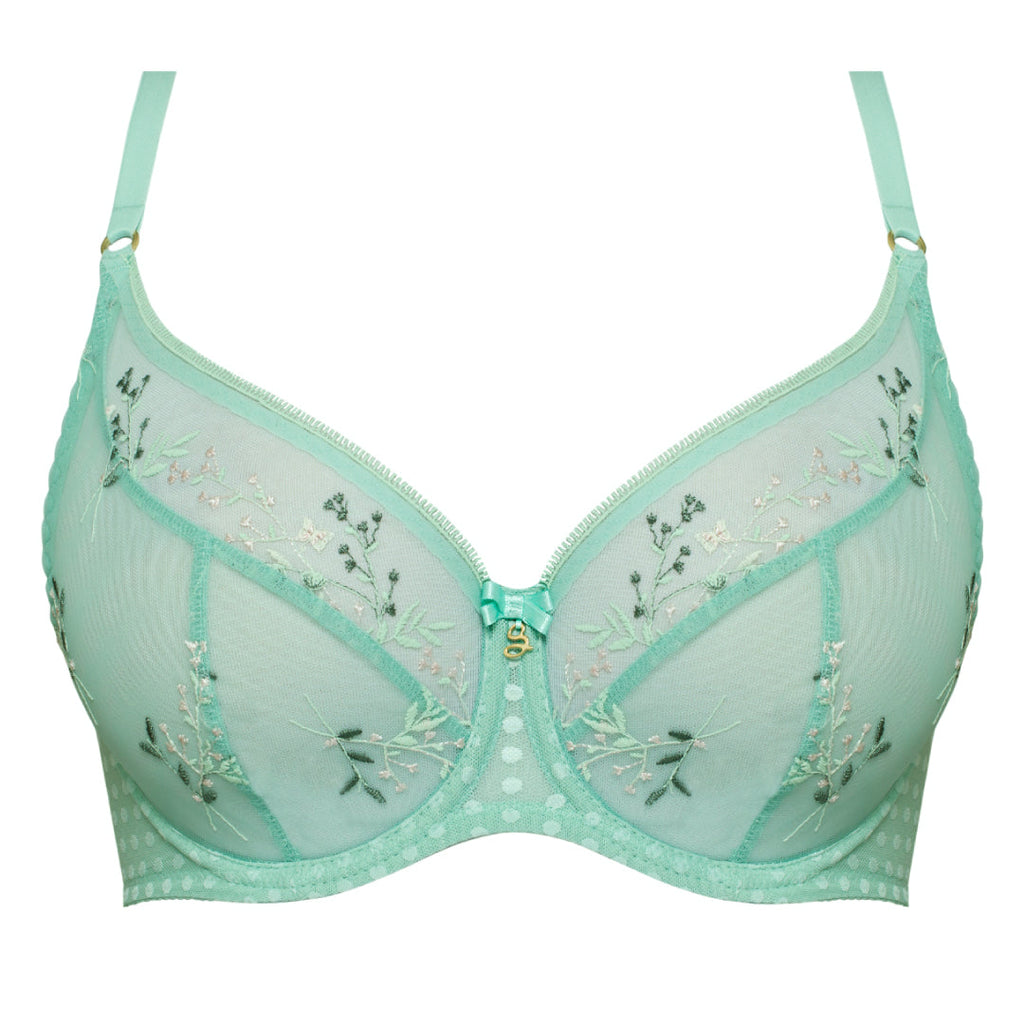 Samanta Juno Mint Sheer Mesh Tulle Full Coverage Bra