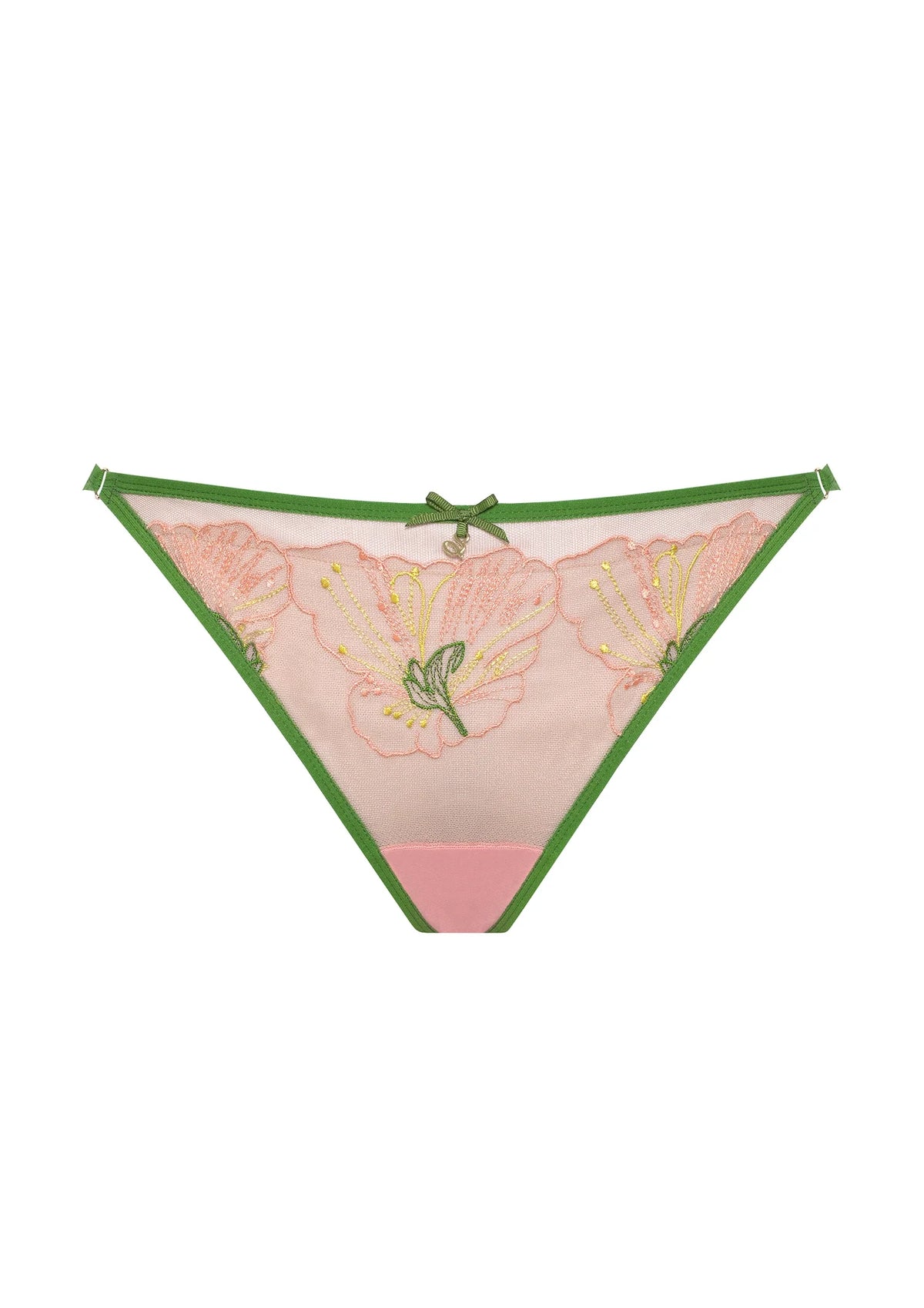 Samanta Lilly Hibiscus Sheer String Thong Panty