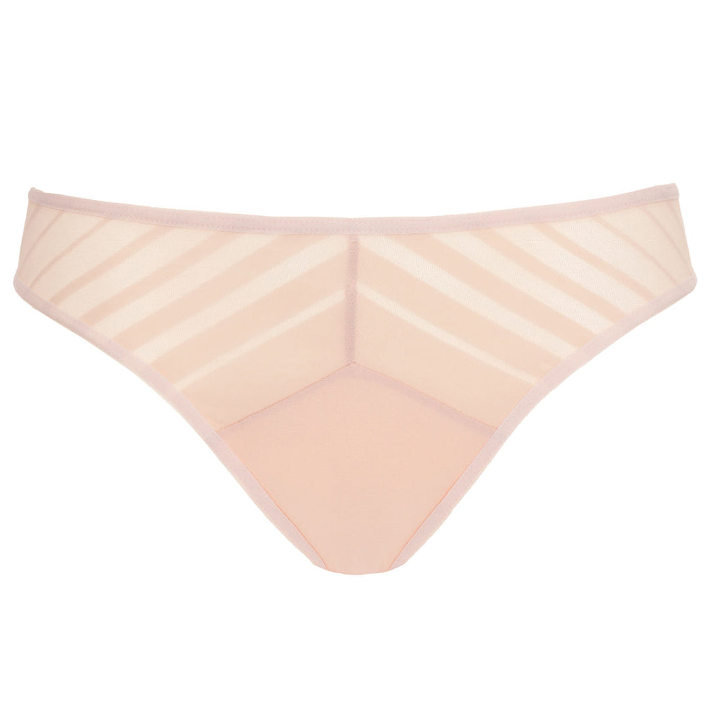 Gorteks Luna Blush Sheer Striped Bikini Panty