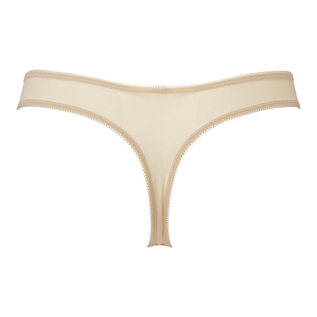 Gossard Glossies Lace Nude Sheer Thong Panty