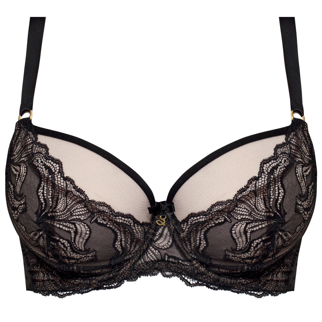 Samanta Nyks Black Sheer Lace Full Figure Bra