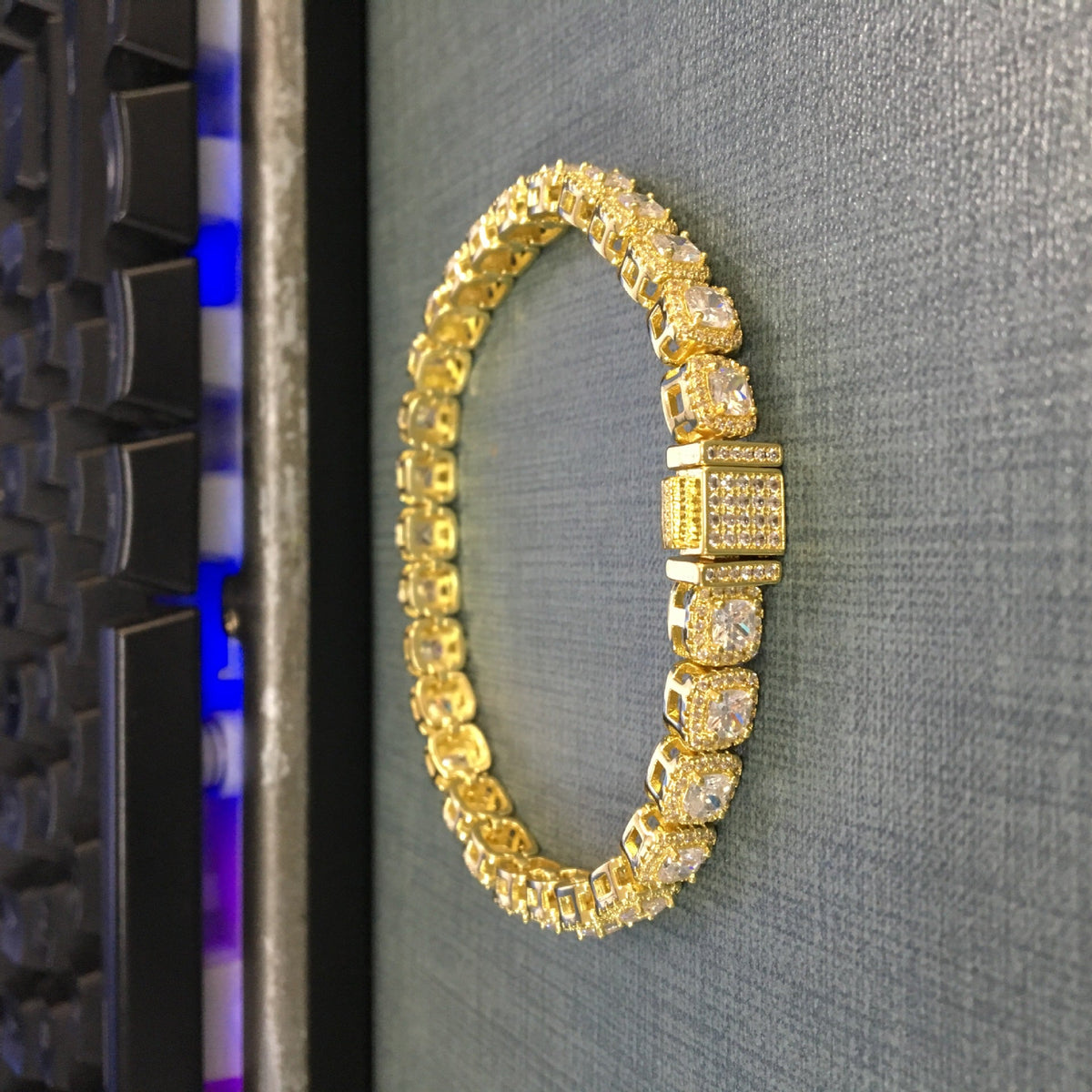 mens gold Gold Plated Rock Candy Chain necklace