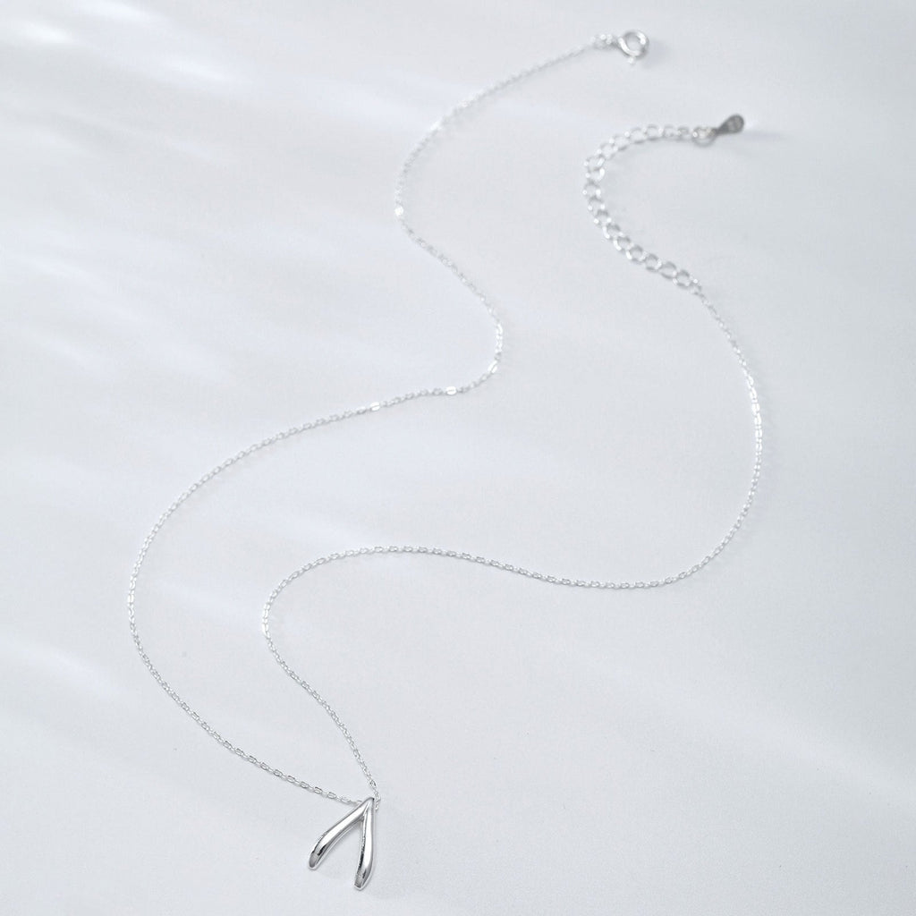 Sterling Silver Wishbone Necklace