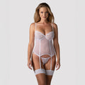 Obsessive Alissium Sheer Mesh Corset & Lace Thong Set