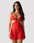 Obsessive Cupide Desir Red Lace Babydoll & Thong Lingerie Set
