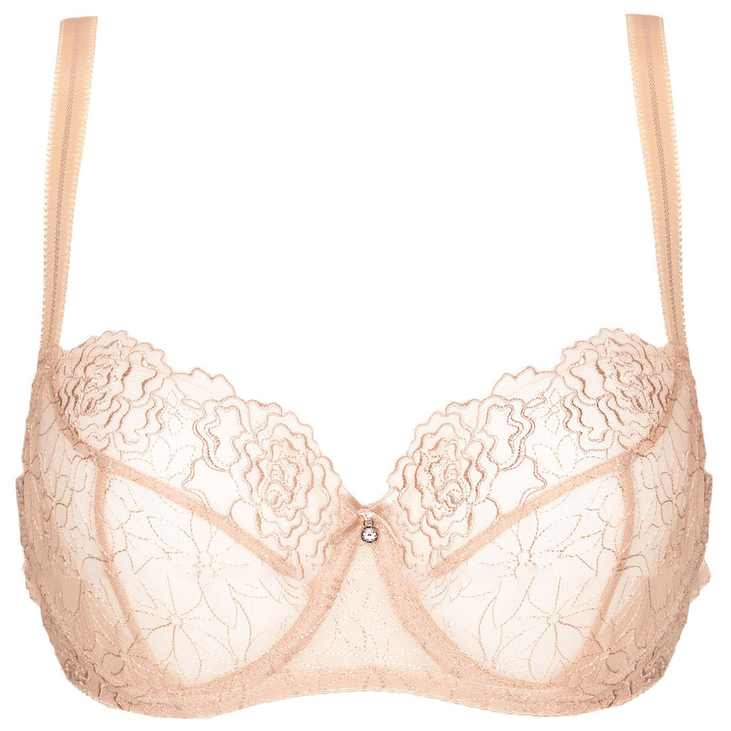 Gorteks Pamela Beige Sheer Mesh Balconette Bra