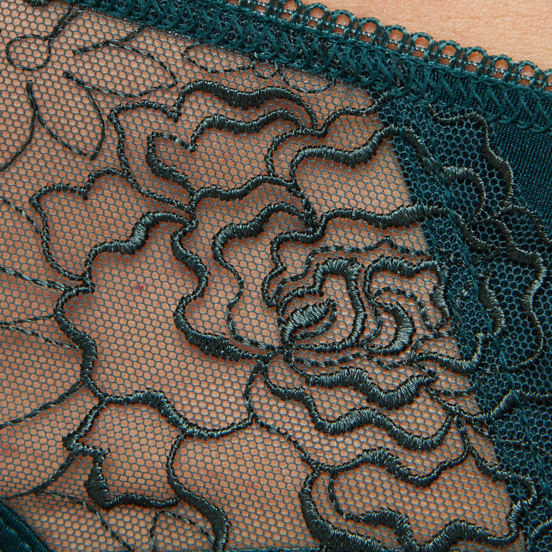Gorteks Pamela Pine Green Semi Sheer Thong Panty