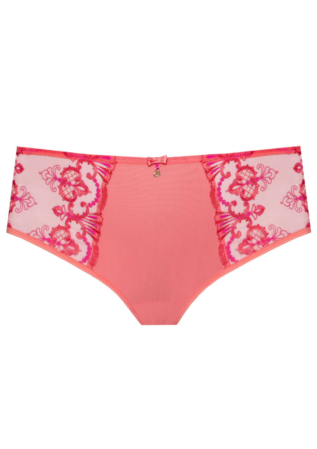 Samanta Perla Coral Sheer Mesh Tulle Embroidered Brief Panty