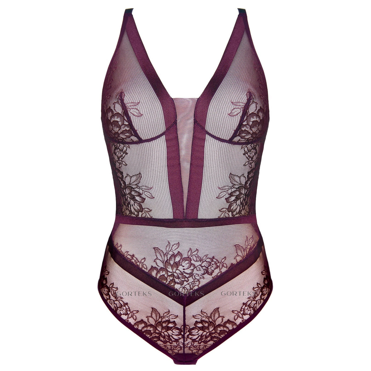 Gorteks Porto Aubergine Sheer Lace Body