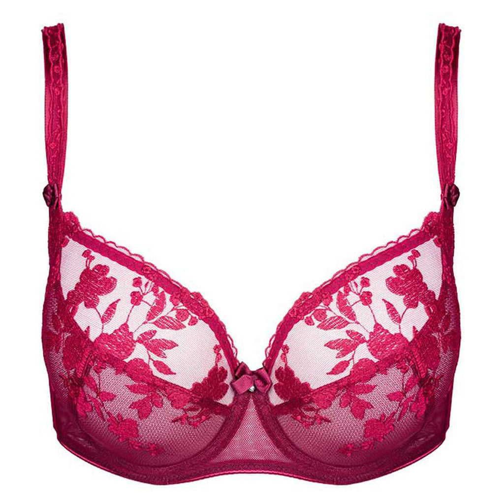 Sheer Mesh Embroidery Underwire Bra Tango