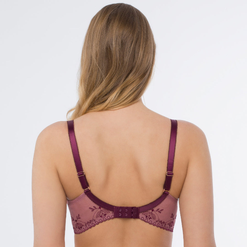 Samanta Viola Rose Sheer Mesh Embroidered Balconette Bra