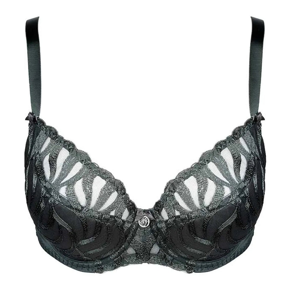 Half-Padded Lace Underwire Bra Emerald