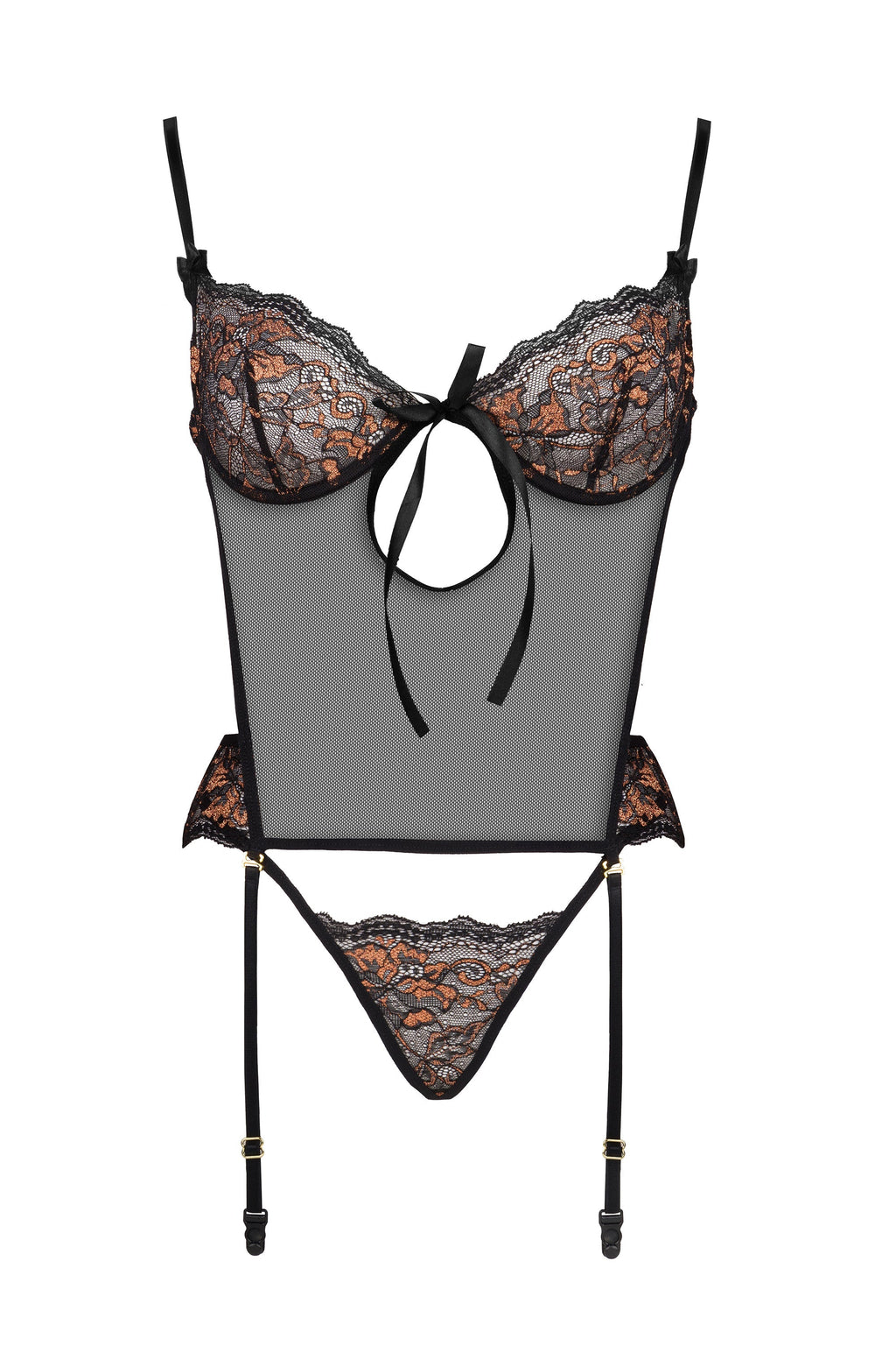 Beauty Night Goldie Sheer Mesh Lace Corset