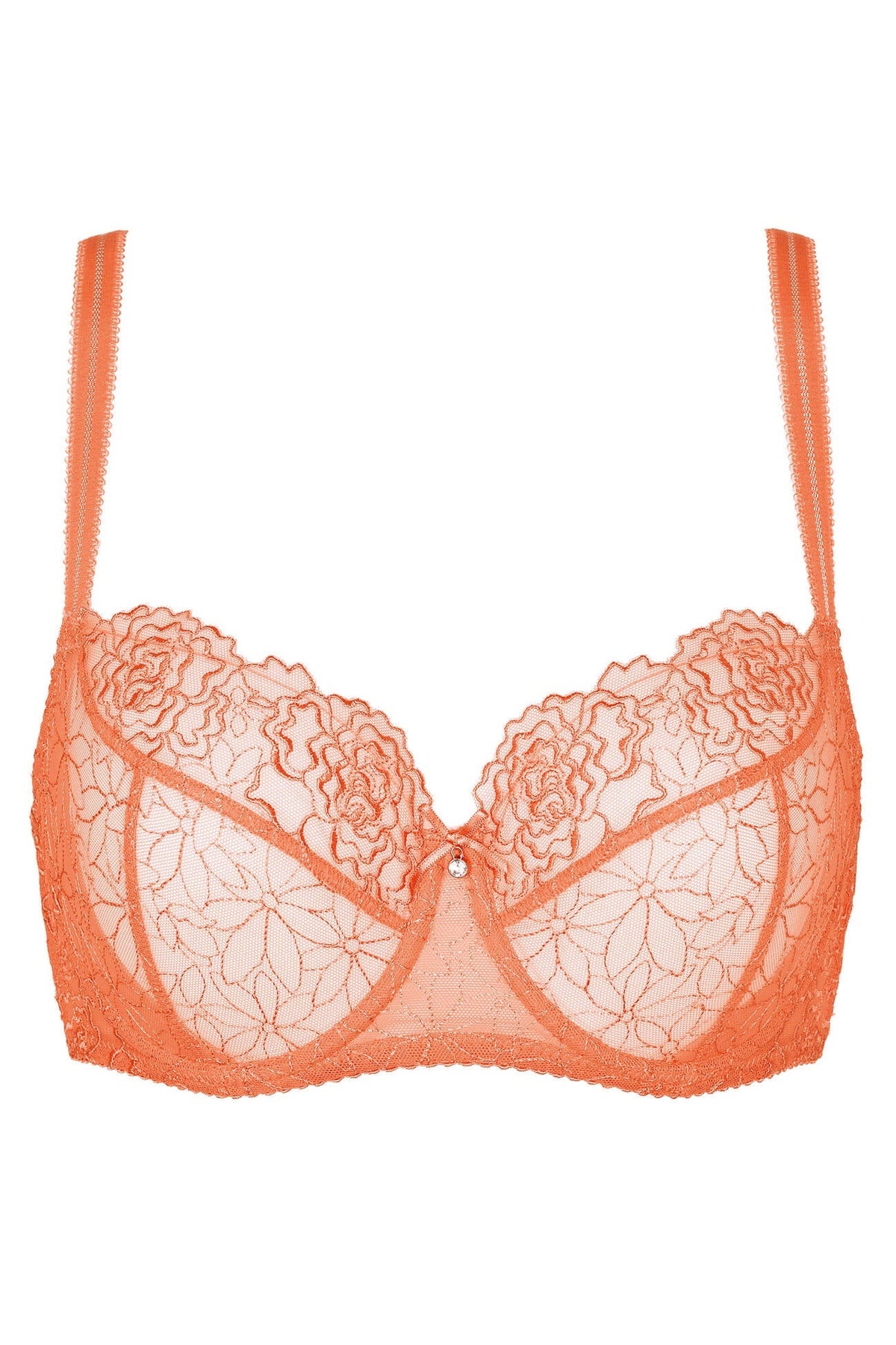Gorteks Pamela Peach Sheer Mesh Balconette Bra