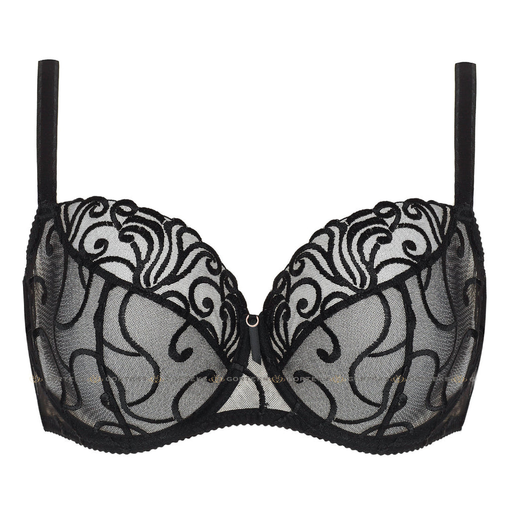 Gorteks Fiore Black Sheer Full Figure Bra