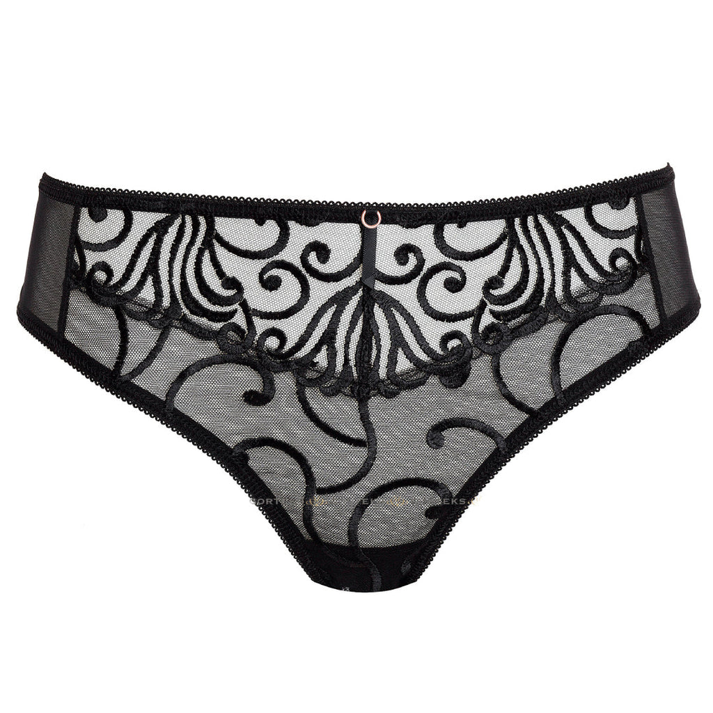 Gorteks Fiore Black Sheer Low Rise Bikini Panty