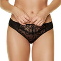 Gorteks Fiore Black Sheer Thong Panty