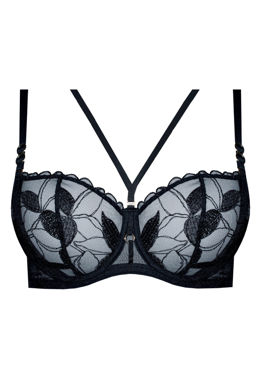 Samanta Kendall Sheer Balconette Bra