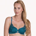 Lisca Peony Dark Turquoise Molded Foam Cup Demi Bra