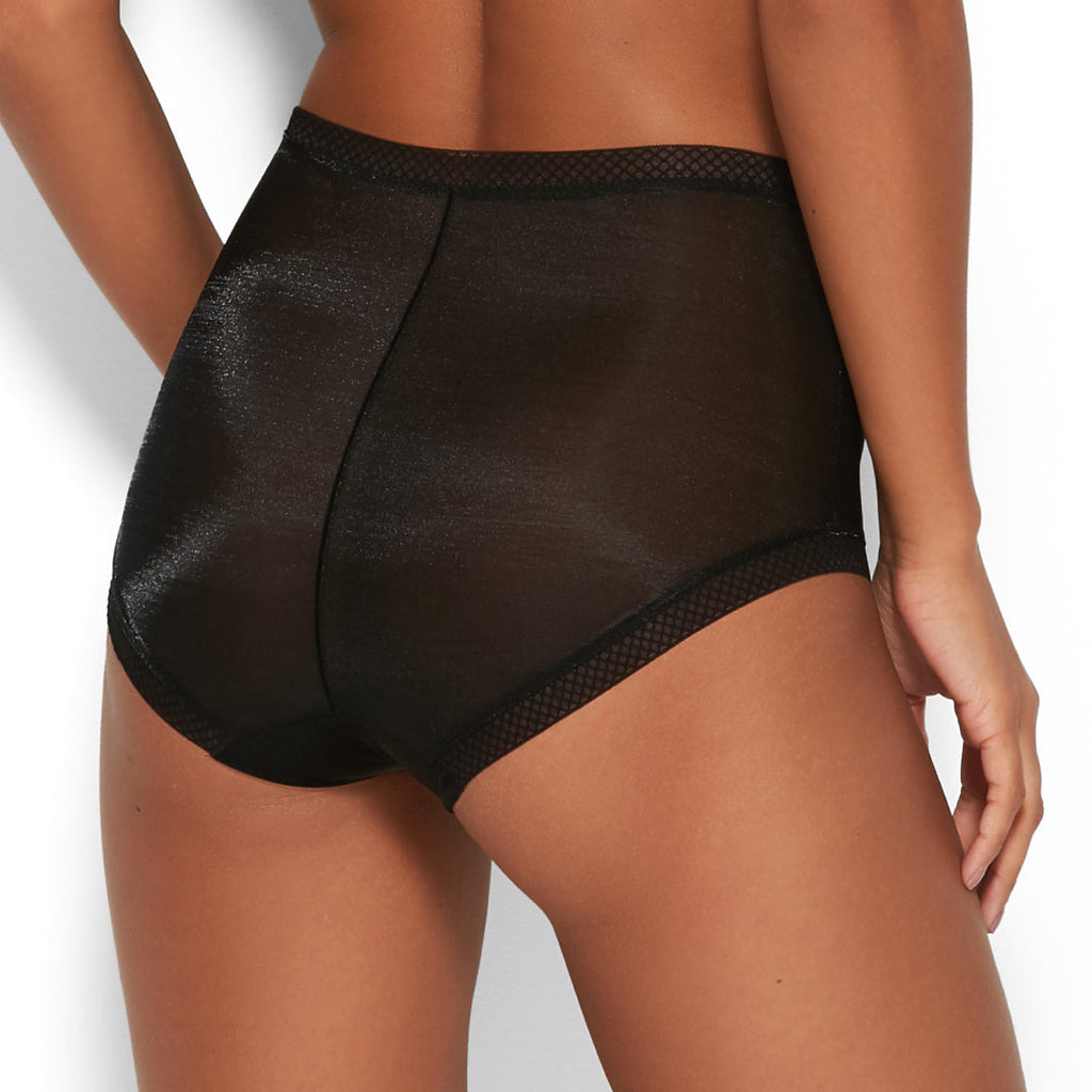 Gossard Glossies Black Sheer High Waist Short Panty