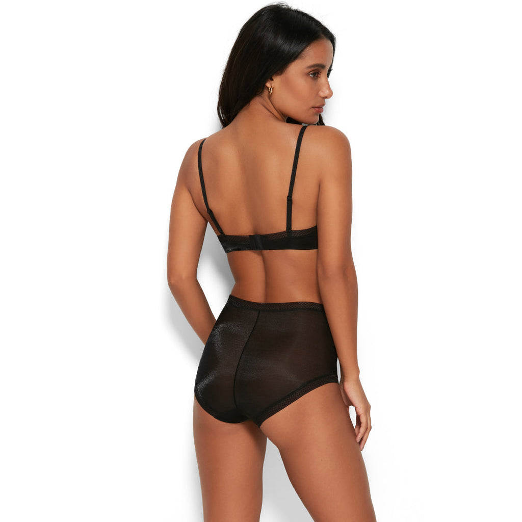 Gossard Glossies Black Sheer High Waist Short Panty