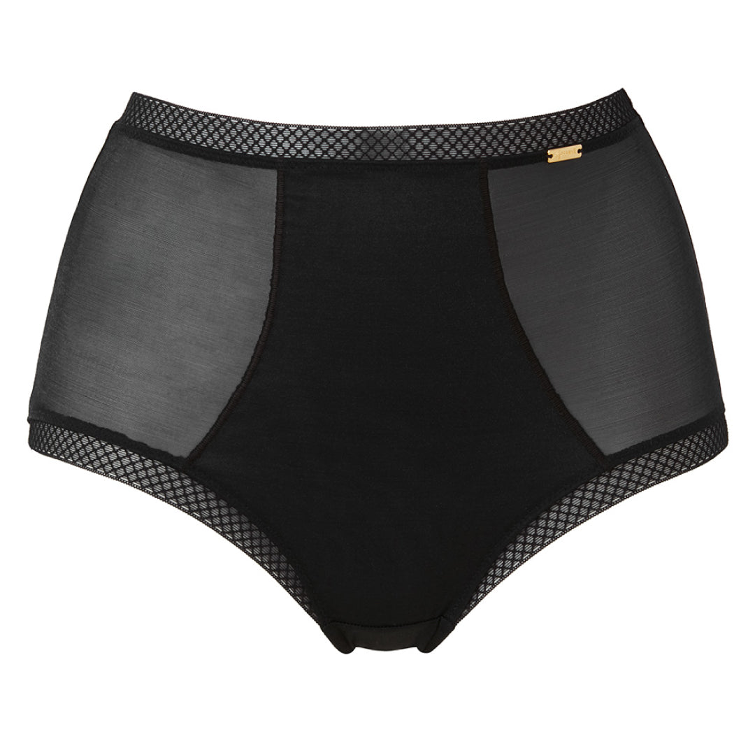 Gossard Glossies Black Sheer High Waist Short Panty