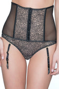 Addiction Provocante Sheer Mesh Corset Garter Belt