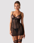 Obsessive Nuites Sheer Mesh Chemise String Set